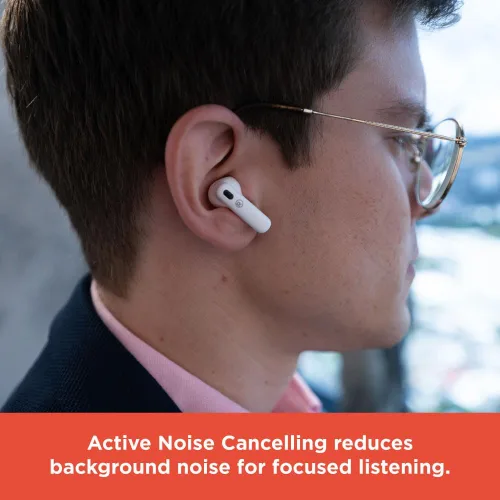 Vista 9 de RadioShack - Auriculares inalámbricos Bluetooth 5.2 ANC IPX5 con batería de 6 horas, color blanco