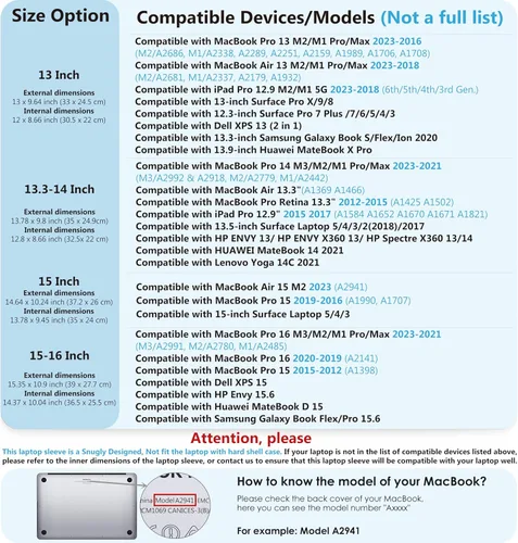 Vista 2 de HYZUO Funda para laptop de 15 a 16 pulgadas con función de soporte para MacBook Pro 16 M4/M3/M2/M1 Pro/Max 2025-2019, XPS 15, MacBook Pro 15