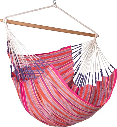 Vista 21 de LA SIESTA® - Silla Hamaca Grande y Cómoda de Algodón Habana & CasaMount - Silla Colgante con Kit de Suspensión para Paredes, Techos y Vigas Café