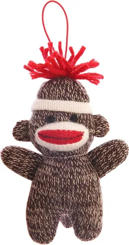 Vista 8 de Sock Monkey Llavero de 4 pulgadas – Color del peluche Sockiez – Lindo llavero accesorios Azul