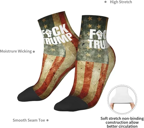 Vista 7 de GDJF Fuck Trump Ankle Socks Winter Low Cut Sports Warm Breathable Comfort Casual Socks For Mens And Womens 2