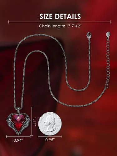 Vista 5 de CDE - Collar con dije de corazón de ala de ángel para mujer, dije de tono plateadodorado, regalo de Navidad, San ValentínDía de la Madre