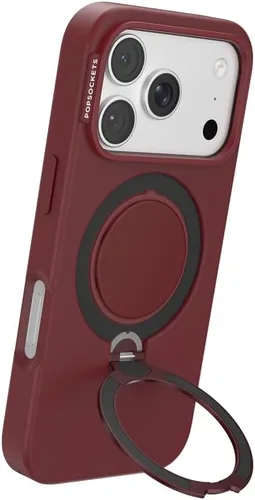 Vista 23 de PopSockets Funda para iPhone 17 Pro Max con MagSafe, color borgoña