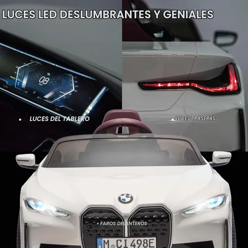 Vista 4 de Coche eléctrico para niños 12V Ride on Toys Car con control remoto Blanco