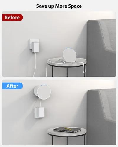 Vista 3 de Maxonar Soporte de pared Pop para altavoces inteligentes compatible con Echo Pop, accesorios para altavoces Google Nest, ahorra espacio, gestión
