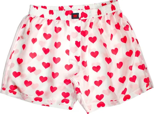 Vista 8 de Royal Silk White Silk Heart Boxers 2.0 Love You Valentine Special - Men's - 100% Silk