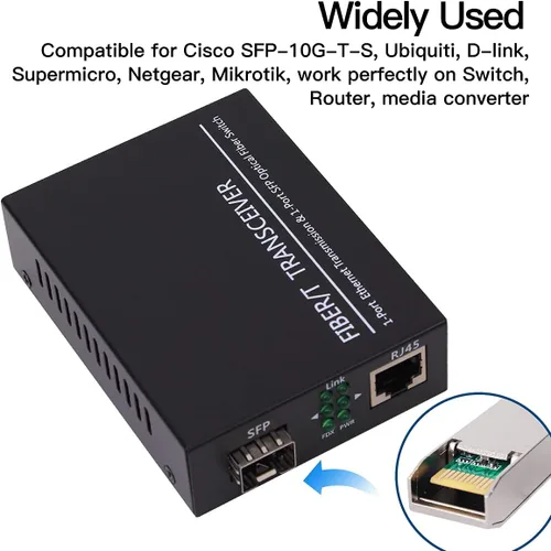 Vista 4 de Módulo de fibra SFP+ de 10 Gb de alta velocidad, compatible con Cisco, Netgear, Meraki y más Transceptor LC multimodo 10G-Base-SR, MMF de 850 nm