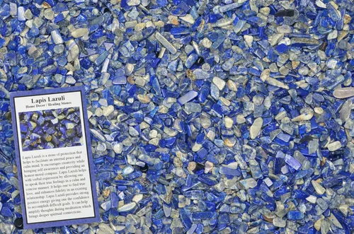 Vista 20 de Fantasia Materiales: 1 libra de piedras de tamaño de chip de aguamarina pulida con tarjeta de identificación