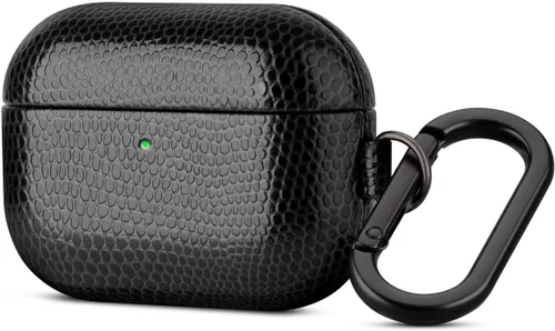 Vista 25 de Haobobro Funda de piel para AirPods Pro 3, piel seleccionada respetuosa con la piel, con textura de fibra de carbono, hecha a mano, funda rígida