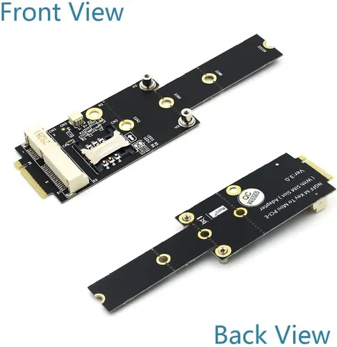 Vista 6 de HLT Mini PCI-E a M.2 (NGFF) Key M Adaptador con ranura para tarjeta SIM