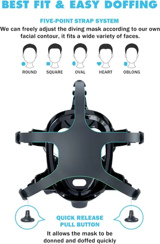 Vista 6 de SMACO Mini tanque de buceo con máscara de buceo de cara completa, S700 1.9L Mini tanque de buceo portátil botella de poni reutilizable hasta 30