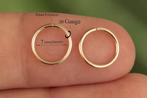 Vista 63 de Aretes de aro de oro de plata – Aretes de aro para mujer, dos piezas de aros de plata fina rellenos de oro, aro de hélice, anillo de tragus, aro
