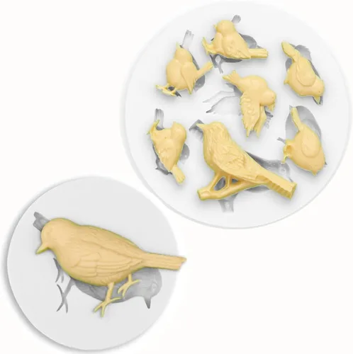 Vista 3 de 2 moldes de silicona para pájaros, para hacer dulces, herramientas para hacer dulces, moldes de chocolate, postres, cubitos de hielo, goma, arcilla