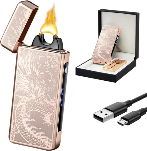 Vista 13 de SKRFIRE Encendedor USB resistente al viento – Arco eléctrico de alta potencia, encendedor de plasma recargable con linterna multimodo y pantalla