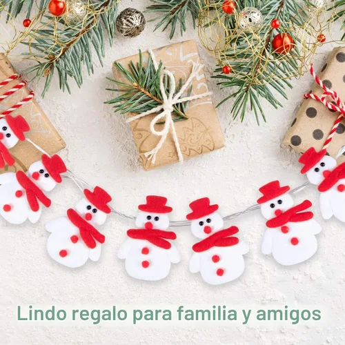 Vista 4 de Christmas Snowman String Lights, 10 LEDs 5.4ft Waterproof
