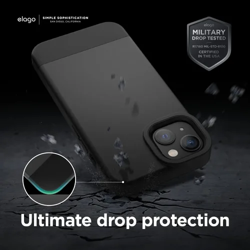 Vista 4 de elago Funda Glide Armor diseñada para iPhone 13, protección contra caídas, cubierta de TPU protectora a prueba de golpes, piezas mejoradas a prueba