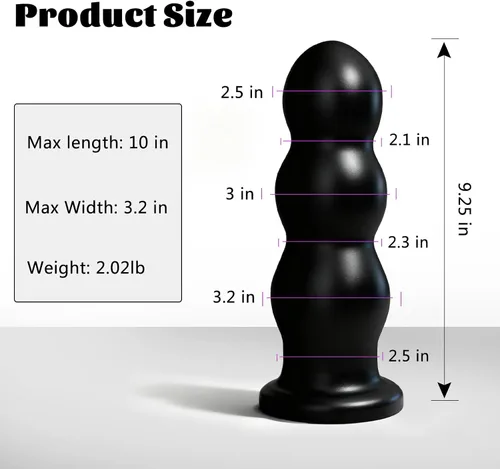 Vista 2 de Entrenador de tapón anal: enorme consolador anal grueso con tapón de 3 cuentas, dilatador de ano, bola anal, masaje de próstata, juguetes sexuales