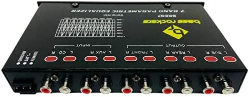 Vista 3 de Bass Rockers BREQ7 7 bandas ecualizador paramétrico para audio de coche estéreo amplificador sub alto nivel altavoz entrada alta potencia delantera