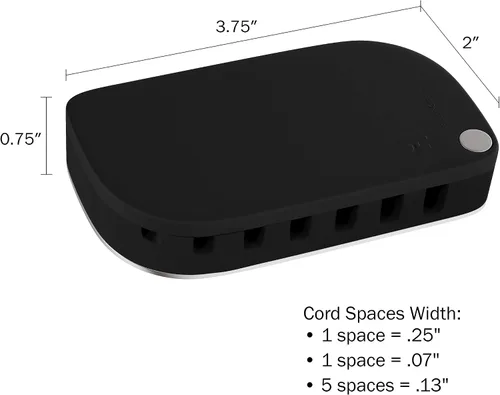 Vista 2 de Organizador de escritorio de gestión de cables, gestión de cables para 7 cables de computadora, carga o alimentación con base antideslizante
