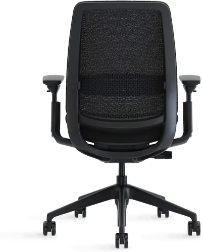 Vista 2 de Silla de oficina Steelcase Serie 2, marco de grafito, Cogent Connect Aubergine, ruedas para piso duro