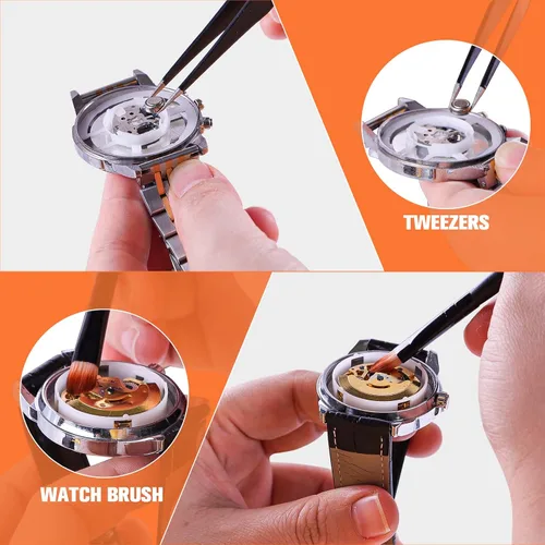 Vista 5 de Kit de herramientas de repuesto de batería de reloj, kit de reparación de BYNIIUR Watch, abridor de reloj, herramienta de extracción de llave