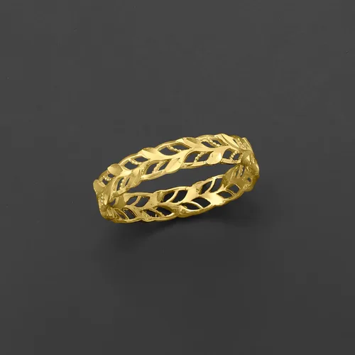 Vista 4 de Ross-Simons Anillo italiano de hoja calada de oro amarillo de 14 quilates, Oro, no conocido