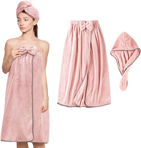 Vista 9 de Toalla de Baño para Mujeres - Toalla de Microfibra de Lujo Ajustable para el Cabello, Toallas Suave para la Ducha Después de la Cubierta Corporal