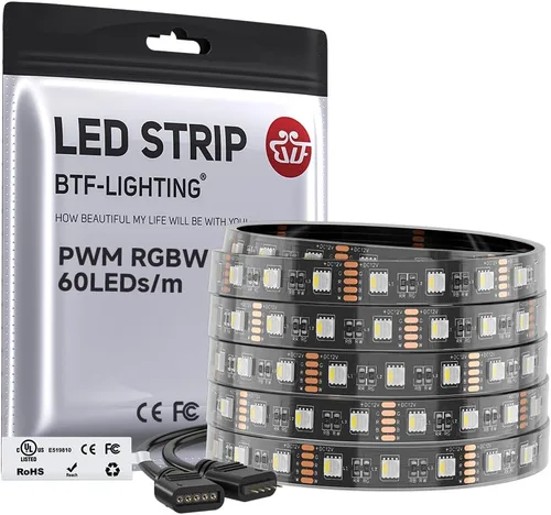 Vista 41 de BTF-LIGHTING RGBW LED Strip Cool White 16.4ft 60LED DC12V UL Listed IP30 RGB+blanco frío