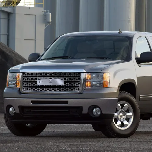 Vista 2 de SPEC-D TUNING Parrilla de Capó de Malla de Miel de la Defensa Delantera Cromada Compatible con 2007-2013 GMC Sierra 1500 / Sierra Denali 1500