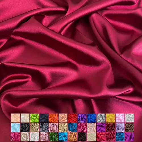Vista 17 de Yard - Tela de satén sedosa elástica de alta calidad - Tela para vestidos y faldas - Suave como la seda, brillo metálico, ideal para bodas y diseño