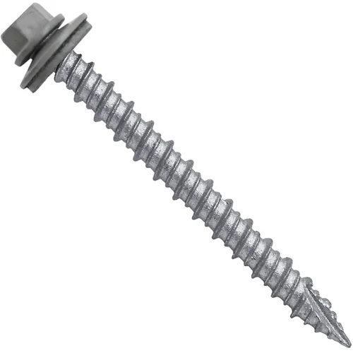 Vista 262 de Tornillos para techos de metal gris ABC 10 x 1 - Cabezal hexagonal - Arandela EPDM - Arandela de arranque automático/roscado - 1 bolsa - 250