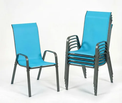 Vista 10 de MAMIZO Sillas de comedor para patio, silla Teslin apilable para todo tipo de clima, juego de sillas transpirables resistentes al aire libre