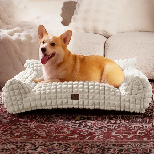 Vista 15 de Sofá cama para gatos con piel sintética de conejo esponjosa para Gris