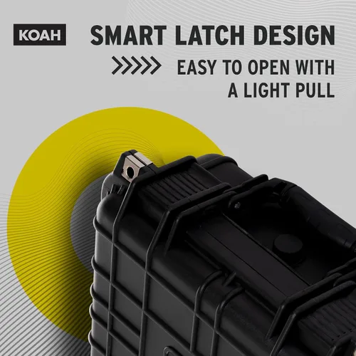 Vista 6 de Koah Funda rígida de plástico resistente a la intemperie con espuma personalizable (13 x 11 x 6 pulgadas), a prueba de agua y golpes, para cámaras