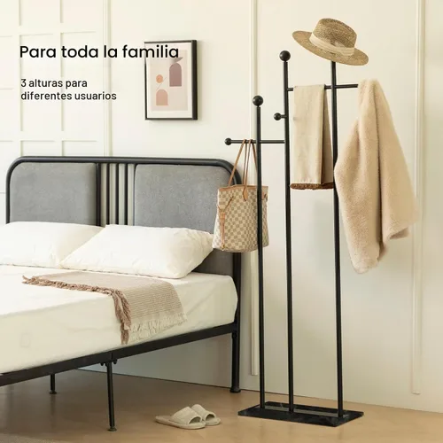 Vista 5 de JIAYUEJU Perchero de pie para dormitorio 19.69 x 11.02 x 68.9 in (negro)