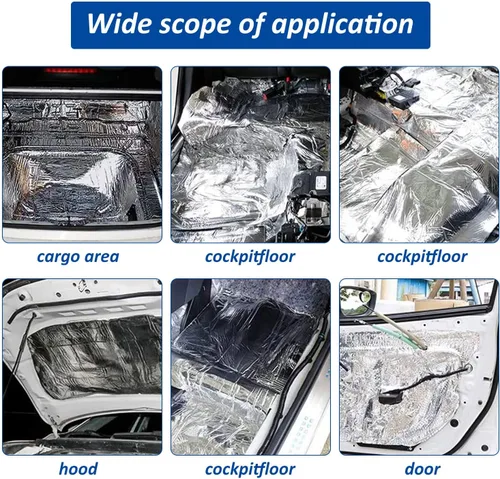 Vista 5 de Alfombrilla de amortiguación de sonido y calor para coche, - 197 mil 6.5 pies cuadrados Material de amortiguación de sonido y aislamiento térmico