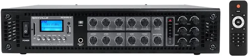 Vista 2 de Rockville Paquete RCS180-6: Amplificador de sistema de audio doméstico de 180 vatios 6 zonas 70V, (4) pares CC65T 6.5 "altavoces de techo blancos