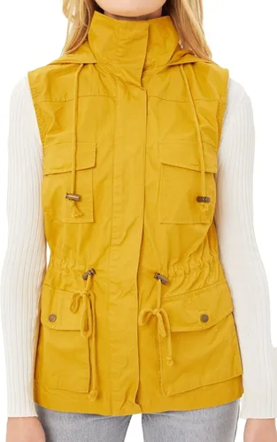 Vista 6 de Chaleco utilitario de algodón Anorak sin mangas con capucha para mujer