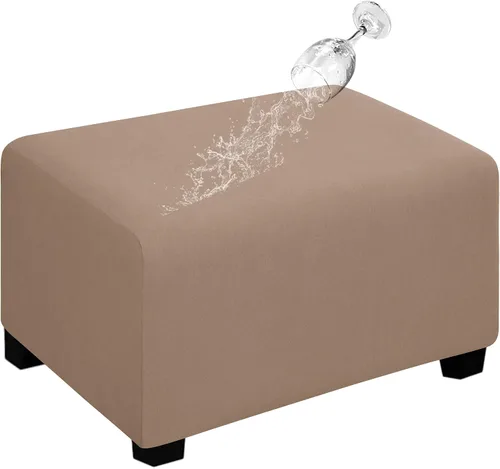 Vista 41 de Easy-Going Funda para Otomán Elástica 100% Doble Impermeable Rectangular Plegable Taburete de Almacenamiento Protector de Muebles Funda Suave