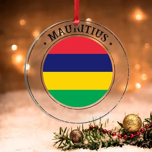 Vista 14 de Adornos de Navidad de Malasia, bandera de Malasia, adornos acrílicos, colgante para árbol de Navidad, bandera nacional, recuerdo del país