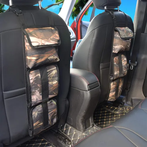 Vista 3 de Equipo de caza para asiento trasero de pistola, soporte para rifle de escopeta, organizador de pistolas con bolsillos, ajuste universal para camión