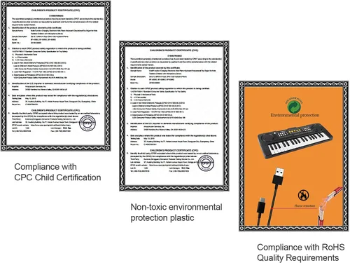 Vista 5 de Teclado de piano para niños, 37 teclas, instrumento de juguete musical para niños, teclado electrónico para niños y niñas de 3 a 7 años (negro)