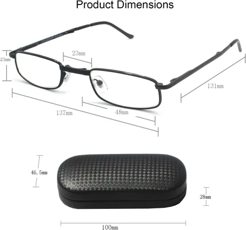 Vista 5 de Paquete de 3 gafas de lectura plegables unisex, color negro, bronce y plateado