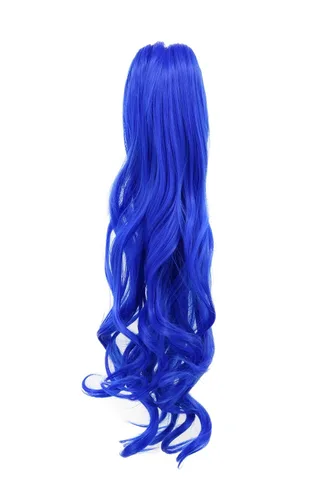 Vista 16 de karlery Peluca rubia de cola de caballo para mujer, disfraz de Halloween, peluca de cosplay de anime