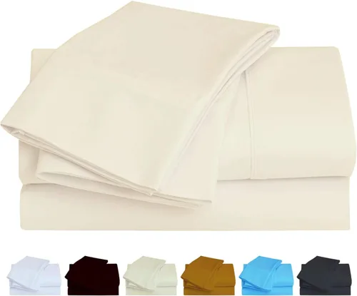 Vista 7 de Juego de sábanas de 1000 hilos de 4 piezas, súper suave, elegante y de alta calidad, 100% algodón egipcio, viene con bolsillo profundo de 18 Blanco