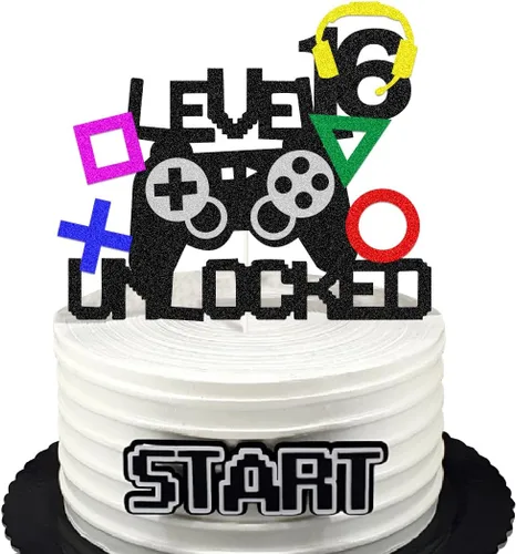 Vista 4 de Suministros para fiestas de videojuegos, controlador de juegos, 10 decoraciones de decoración de pasteles para decoración de fiesta de videojuegos