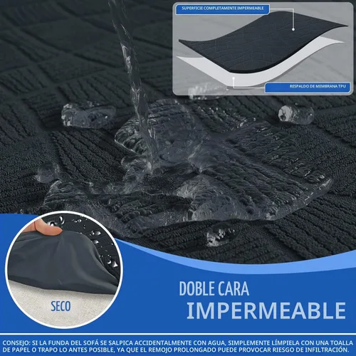 Vista 4 de MAXIJIN Fundas impermeables para cojín de sofá Fundas elásticas para asiento de sofá Fundas lavables, Fundas seccionales para cojines de exterior