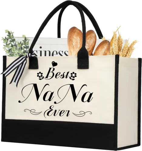 Vista 31 de shenee Initial Canvas Tote Bag, Personalized Beach Bags Gift for Women