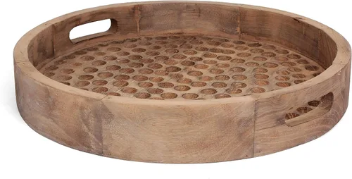 Vista 9 de Rutledge & King Bandeja para servir - Bandeja otomana/bandeja decorativa - Bandeja de mesa de café (Baxter)