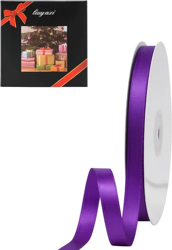 Vista 92 de LIUYAXI Cinta púrpura claro, 1/2 pulgada x 25 yardas, cinta de doble cara púrpura claro para envolver regalos, manualidades, ramo de lazos